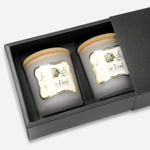 Double Glass Slide-Top Black Packaging Box 雙杯裝滑蓋式黑色包裝盒