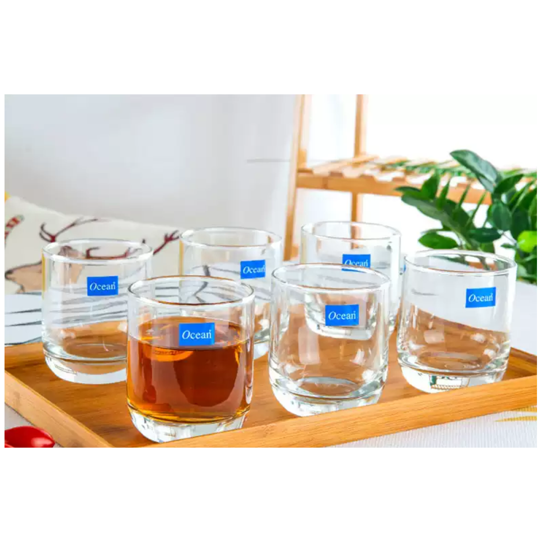 220ml Clear Glass Tumbler Thai transparent curved bottom glass