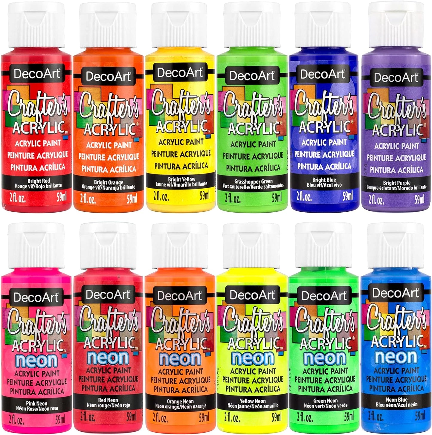 Deco Art Acrylics Paint 12 Bright Colors Set Gypsum Fragrance Acrylic Paint 12 Bright Colors Set