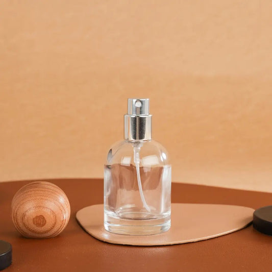 50ml Round Glass Spray Bottle round glass spray (wooden ball cap)