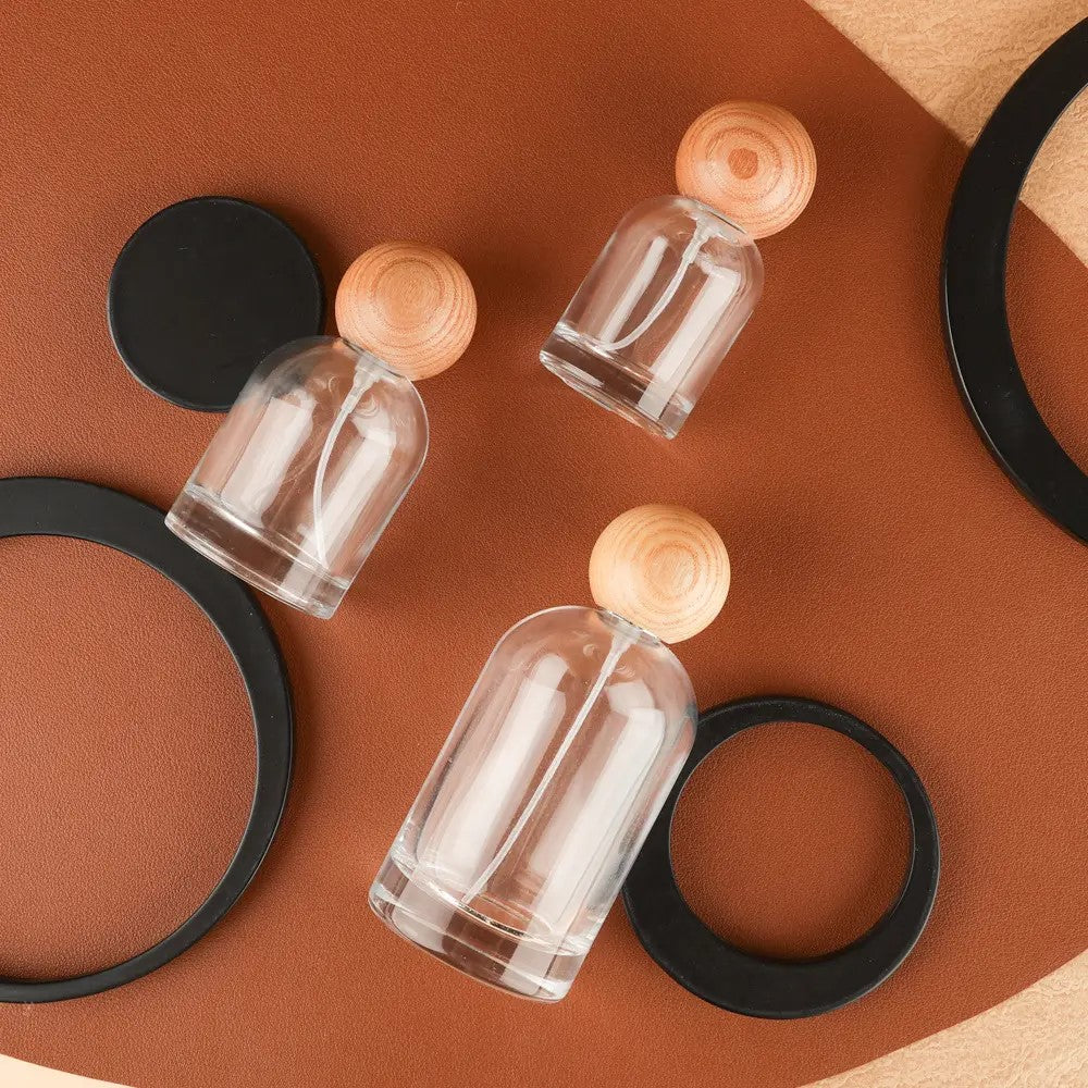 50ml Round Glass Spray Bottle 圓形玻璃噴霧 (木球蓋)