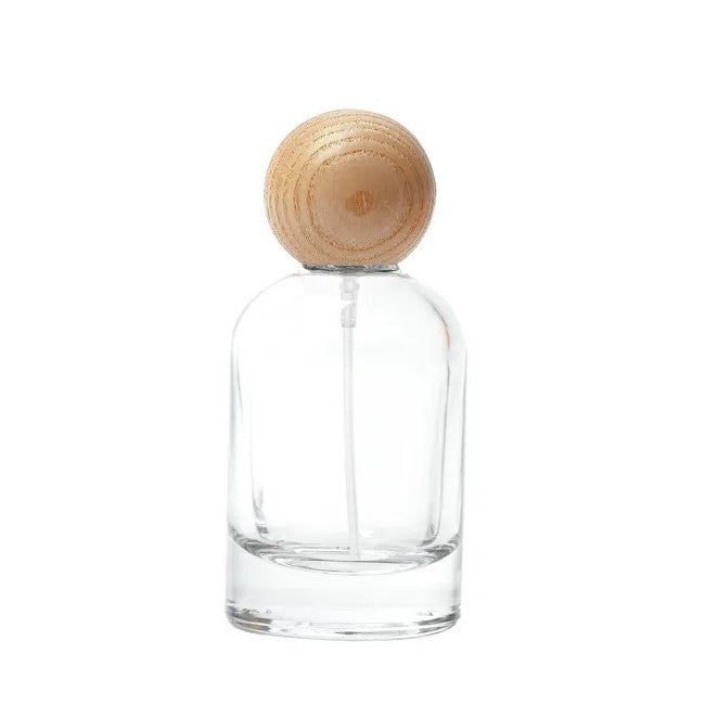 50ml Round Glass Spray Bottle round glass spray (wooden ball cap