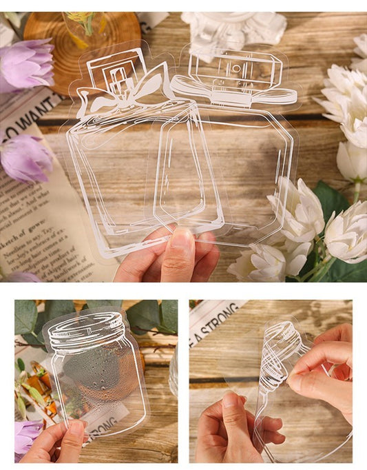Flower Wishing Bottle Decoration Stickers Flower Wishing Bottle Decoration DIY Stickers