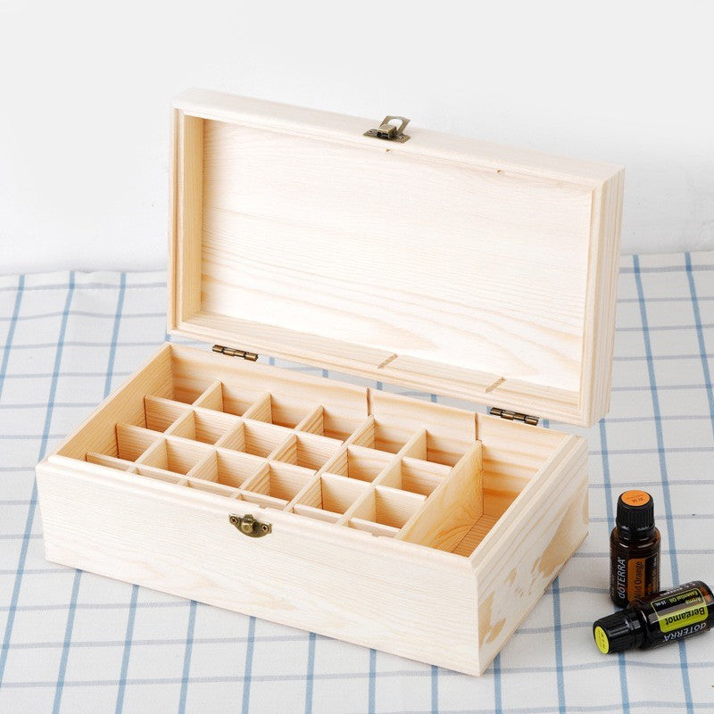 30 Slots Wooden Oil Bottle Storage Box 30 Slots Wooden Oil Bottle Storage Box