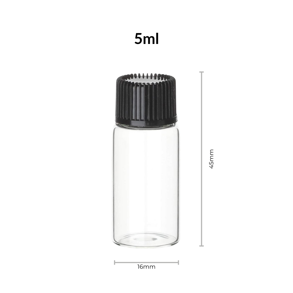 5ml Glass Test Bottles with Cap Clear glass test bottles with caps