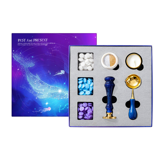 Sealing Wax Blue Whale Set E 火漆印章藍鯨套裝E - Whale