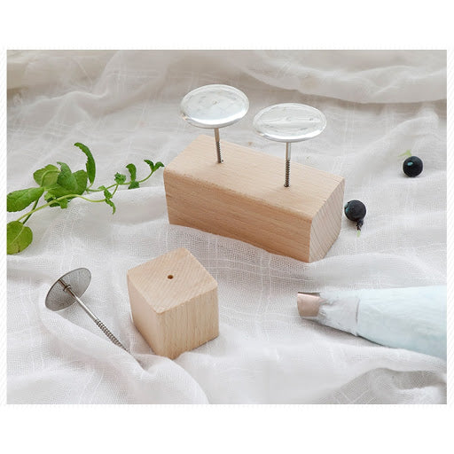 Flower Nail Wood Base  裱花釘木底座 (2洞)