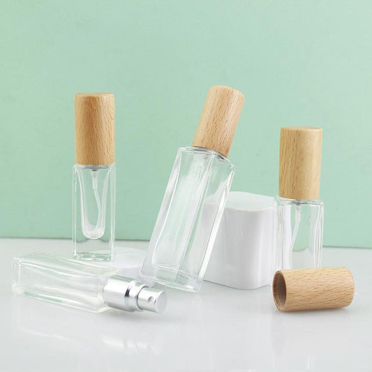 5-30ml Rectangle Glass Spray (wooden cap)