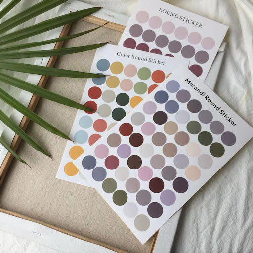 Multi-color circle stickers 多色圓圈貼紙 (一共3張單面)