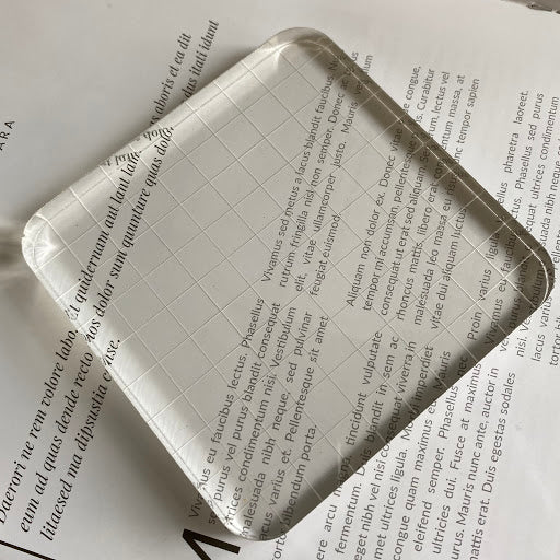 Clear Underlined Square Stamp Block 透明劃線亞克力印章板