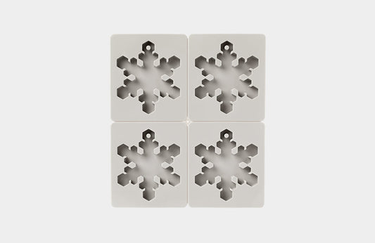 CW - Snowflake Tablet Silicone Mold (4-Cavity) 雪花蠟牌石膏牌矽膠模具(4孔)