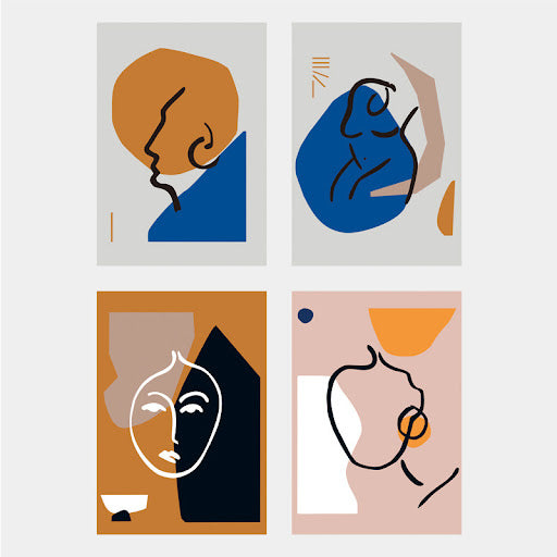 Double-sided colored poster cards 彩色海報卡片 (一共4張雙面)