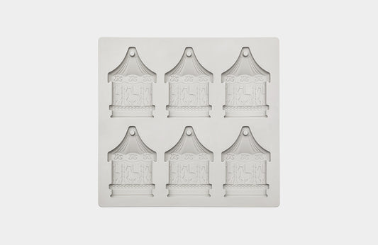 CW - Carousel Tablet Silicone Mold (6-Cavities) 旋轉木馬蠟牌石膏牌矽膠模具(6孔)