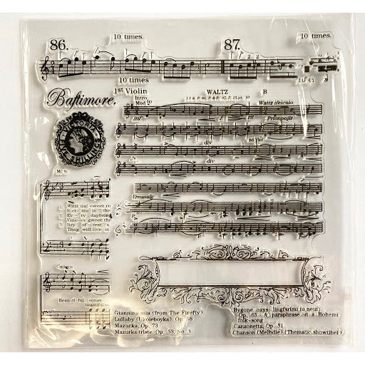 Music Clear Stamp 音樂透明印章 (需配亞克力板使用)