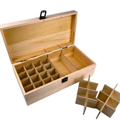 30 Slots Wooden Oil Bottle Storage Box 30 Slots Wooden Oil Bottle Storage Box
