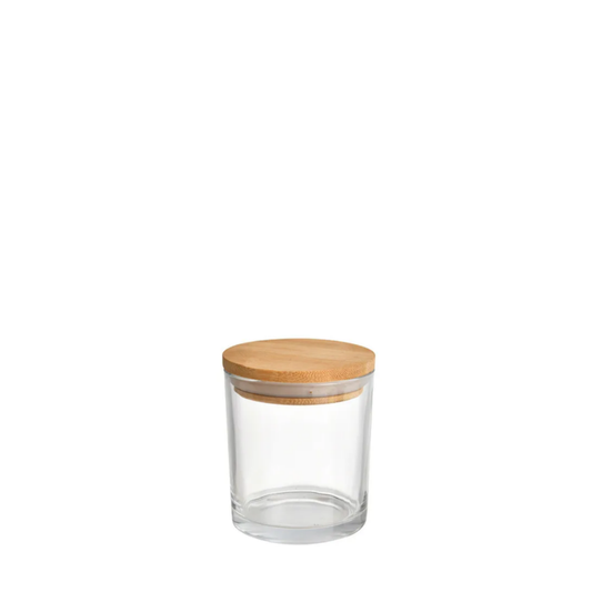 90ml 3oz Clear Glass Tumbler with Bamboo Lids 玻璃杯連竹蓋