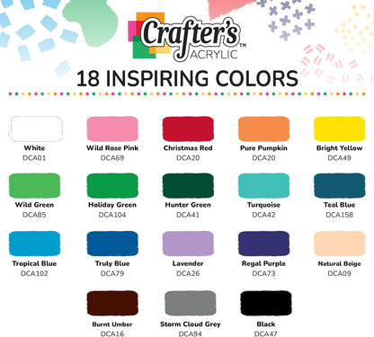 Deco Art Crafter's Acrylics Paint 18 Colors Set 石膏香氛丙烯顏料 Crafter's 系列18顏色套裝