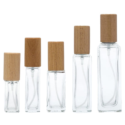 5-30ml Rectangle Glass Spray (wooden cap)