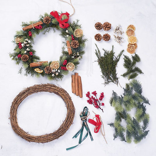 Christmas Wreath DIY Set G 聖誕花環藤圈手作材料包  - 30cm