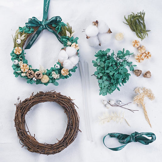Christmas Wreath DIY Set I 聖誕花環藤圈手作材料包 - 15cm