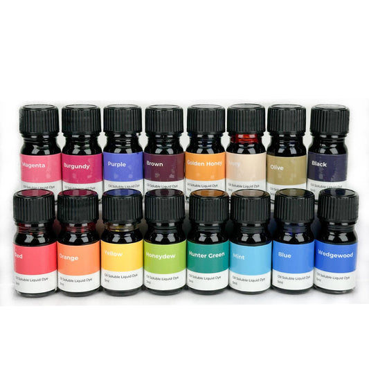 Liquid Dye (Oil Soluble) 油性液體顏料 5ml x 16色體驗套裝