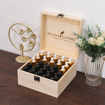 21 Slots Hand Carry Wooden Oil Bottle Storage Box 21 Slots Hand Carry Wooden Oil Bottle Storage Box