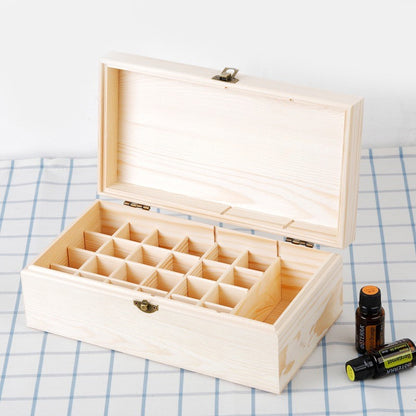 30 Slots Wooden Oil Bottle Storage Box 30 Slots Wooden Oil Bottle Storage Box