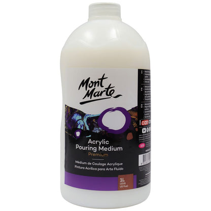 Mont Marte Acrylic Pouring Medium Premium Acrylic Fluid Painting Additive 240ml - Transparent