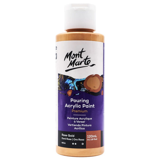 Mont Marte Pouring Acrylic Paint 丙烯流體畫顏料 120ml - Rose Gold 玫瑰金