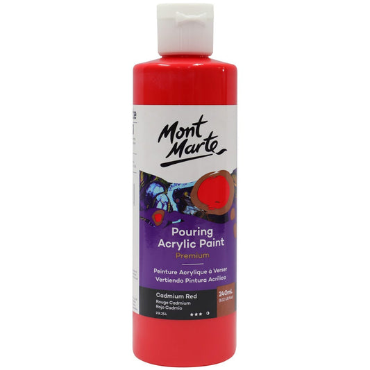Mont Marte Pouring Acrylic Paint 丙烯流體畫顏料 240ml - Cadmium Red 鎘紅色