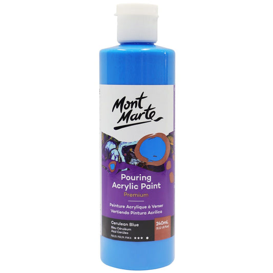 Mont Marte Pouring Acrylic Paint 丙烯流體畫顏料 240ml - Cerulean Blue 天藍色