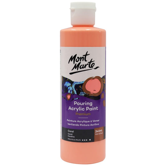 Mont Marte Pouring Acrylic Paint 丙烯流體畫顏料 240ml - Coral 珊瑚色