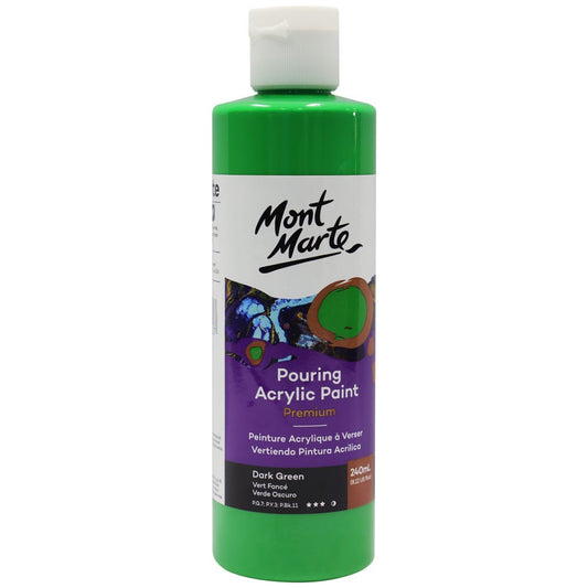 Mont Marte Pouring Acrylic Paint 丙烯流體畫顏料 240ml - Dark Green 深綠色