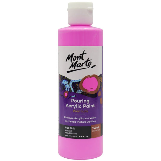 Mont Marte Pouring Acrylic Paint 丙烯流體畫顏料 240ml - Hot Pink 亮粉色