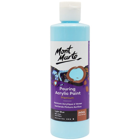 Mont Marte Pouring Acrylic Paint 丙烯流體畫顏料 240ml - Light Blue 淺藍色