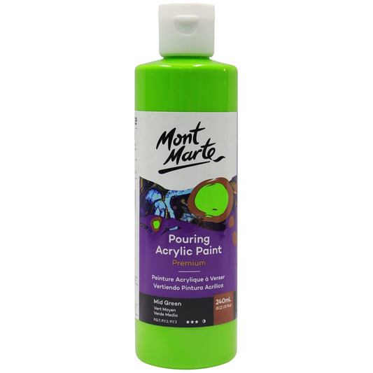 Mont Marte Pouring Acrylic Paint 丙烯流體畫顏料 240ml - Mid Green 綠色