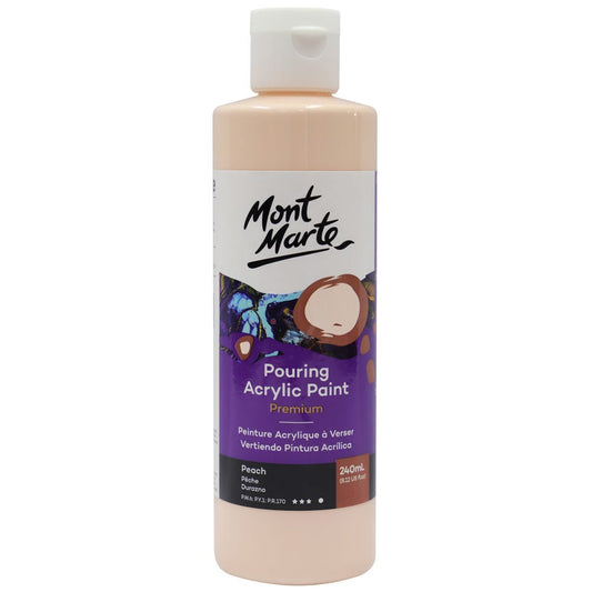 Mont Marte Pouring Acrylic Paint 丙烯流體畫顏料 240ml - Peach 桃色