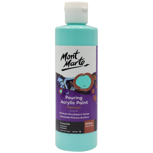 Mont Marte Pouring Acrylic Paint 丙烯流體畫顏料 240ml - Turquoise 綠松石色