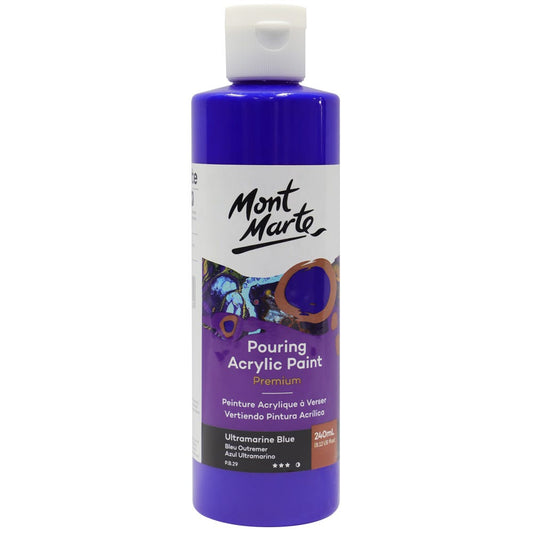 Mont Marte Pouring Acrylic Paint 丙烯流體畫顏料 240ml - Ultramarine Blue 群青藍色