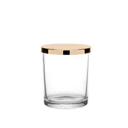 7oz Clear Glass Tumbler + Gold Metal Lid 透明玻璃杯連金屬蓋 [Set]