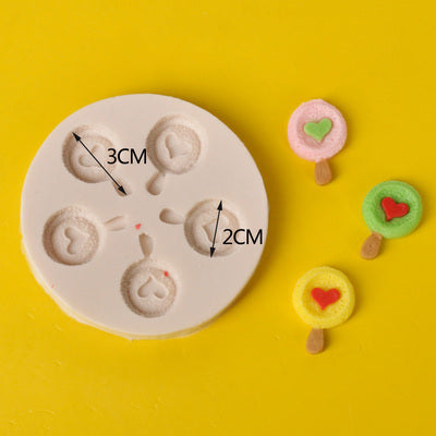 Heart Lollipop Decoration mold 心形棒棒糖裝飾模具 - 5 Cavities