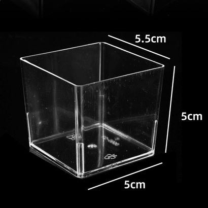 120ml Small Square Dessert Plastic Container 小方形甜品塑膠容器