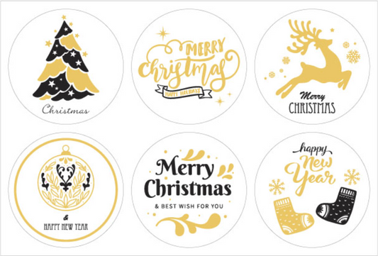 Sticker 貼紙 [ST-232] - Christmas Gold Transparent