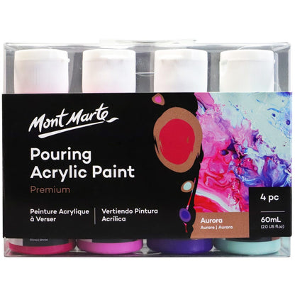 Mont Marte Pouring Acrylic Paint 60ml 4pc Set - Aurora 極光主題丙烯流體畫顏料