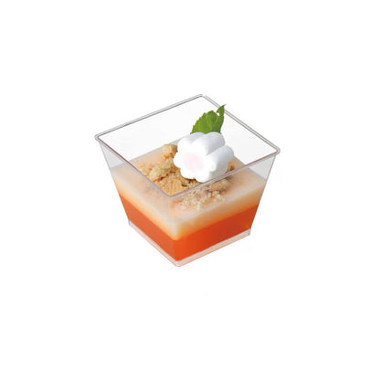 115ml Small Square Trapezoid Dessert Plastic Container with Lid 小方梯形甜品塑膠容器 連蓋