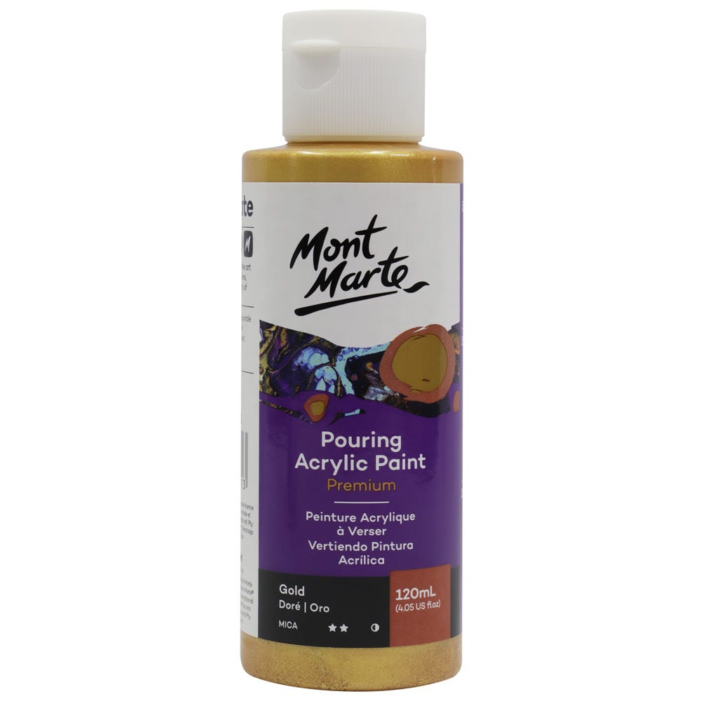 Mont Marte Pouring Acrylic Paint 丙烯流體畫顏料 120ml - Gold 金
