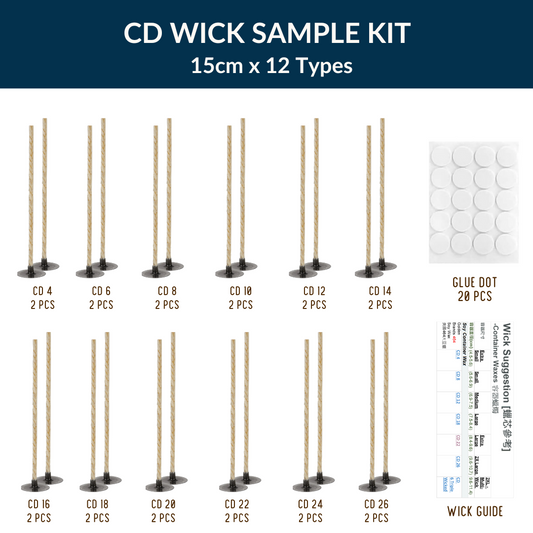 CS - CD Pretabbed Wick 15cm Sample Kit 已過蠟綿蠟芯測試套裝