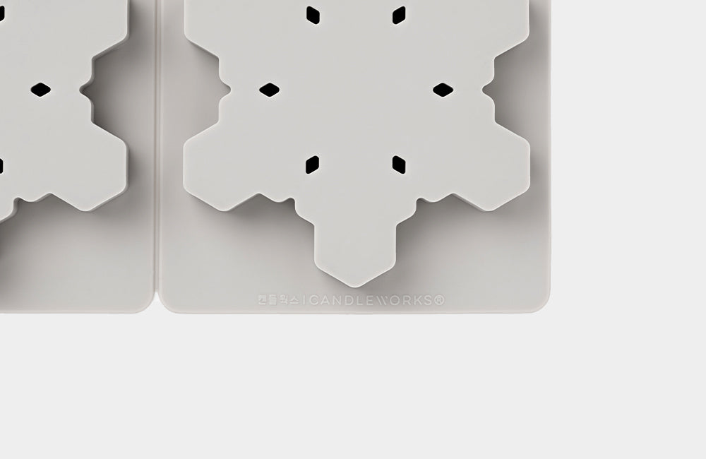 CW - Snowflake Tablet Silicone Mold (4-Cavity) 雪花蠟牌石膏牌矽膠模具（4孔）