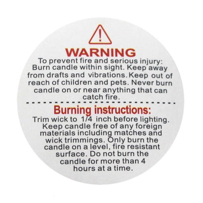 Candle Warning Label 500張英文蠟燭警告貼紙 A2