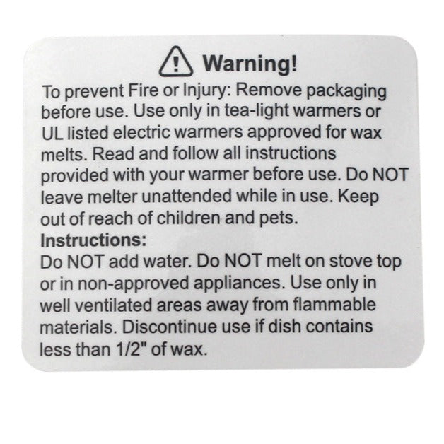 Candle Warning Label 500張英文蠟燭警告貼紙 A1 - 方形